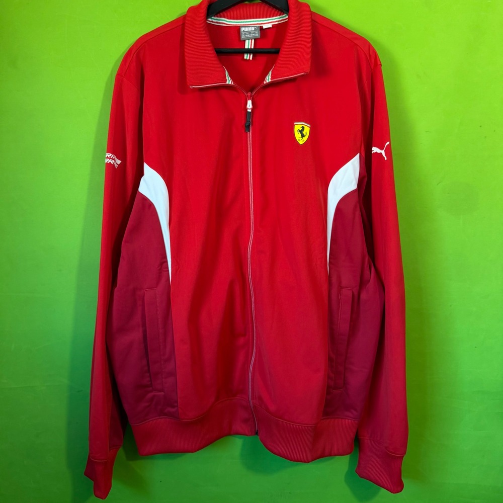 Puma Scuderia Ferrari Track Jacket Mens XXL Red Full Zip Racing F1 Sportswear